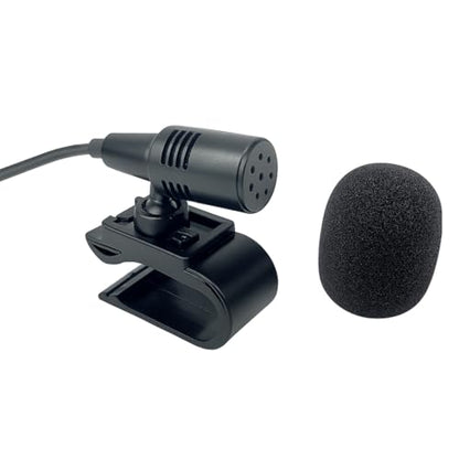 3.5mm Microphone Compatible Replacement for Alpine CDA CDE ILX INE INA UTE X-Series Car Stereo Receiver - Clip-On Dash Mic for Bluetooth Voice Control and Clear Call Audio with 9FT Cable