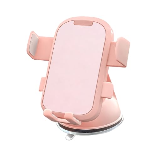 Zpana Car Phone Holder, 360° Adjustable Suction Cup Hands-Free Vehicle Windshield Dashboard Cell Phone Mount, Automotive Interior Smartphone Stand, Universal for SUV RV Truck (Pink) - color: Pink
