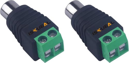 RCA to AV Screw Terminal Connector, RCA Cable Audio Adapter,Phono Female Jack Solderless Converter Audio/Video Connector Speaker Wire to RCA Adapter - color: 12 pack Female