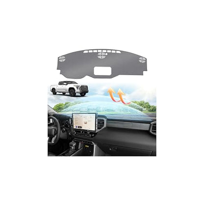 Sunsdrew Upgraded Gray Dashboard Cover for 2022-2026 Toyota Tundra Accessories,Custom Fit Dash Cover Mat Carpet Sunshade Pad UV Protection Anti-Glare Non-Slip【Sensor Friendly】 - size: 22+Tundra Dash Cover(Gray)