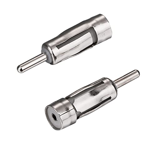 2Pcs Car Antenna Adapter Universal Car Stereo FM AM Radio Antenna Adapter Connector ISO to DIN Plug Connector for Volkswagen Audi VW Skoda Vehicle Car Audio Radio Head Unit Stereo Receiver