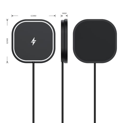 25W Magnetic Wireless Charger for Car, POLMXS Fast Charging pad Ultra-Thin Wireless Phone Charger Mat for Desk & Bedside, Compatible with iPhone 17/16(25W)/15/14/13/12(7.5W) Magsafe(C10)
