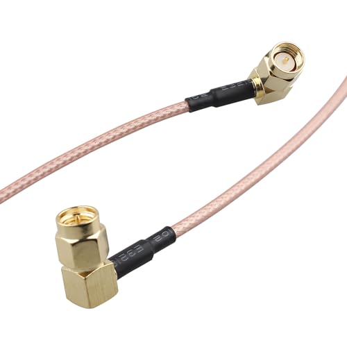 2pcs SMA Female Bulkhead Mount to SMA Male Right Angle Antenna Extension Cable RG316 Coaxial Cable 30cm/12 inch Compatible with 4G LTE Router USB Adapter RTL SDR Receiver IoT Gateway