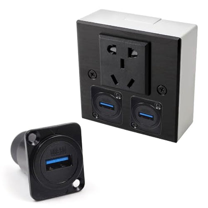 5PCS USB 3.0 Panel Mount Female to Female Connector - color: 5PCS