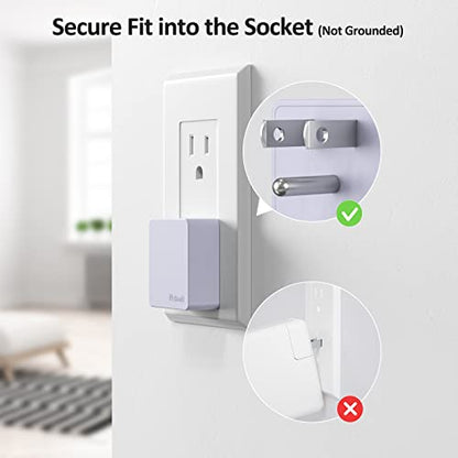 Nekmit Flat USB Wall Charger, Dual Port Slim USB Wall Charger with Smart IC for iPhone 14/14 Pro/14 Pro Max/13/13 Pro/13 Pro Max/12/12 mini/12 Pro, Galaxy, Pixel, iPad Pro, AirPods and More, Purple - color: Purple