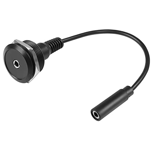 QIANRENON TRS 3.5mm Short Cable Threaded Fixing Audio Adapter 3.5mm 1/8 TRS Female to Female Stereo Jack Panel Mount Round Connector Headphone Socket, for Audio Port Connection Extension - style: Female