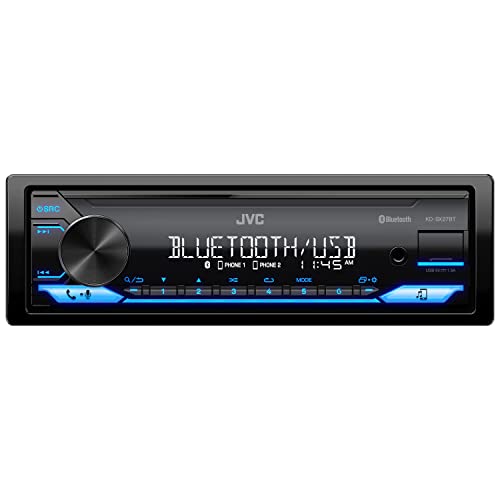 JVC KD-SX27BT Car Stereo with Bluetooth, 100W Digital Media Receiver, 1.5A USB, Single DIN Head Unit with AM/FM Radio & AUX-in, iOS/Android JVC Remote App, 13-Band EQ, Dual Phone Connection - style: Single DIN Car Stereo