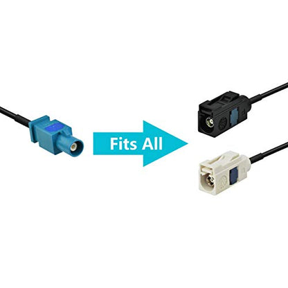Bingfu Universal Vehicle Car Stereo FM AM Radio Antenna Adapter Cable Fakra Z Male to DIN Plug Connector Cable 15cm 6 inch for Car Stereo Audio HD Radio Head Unit CD Media Player Receiver - color: Fakra Z to DIN Plug 6inch