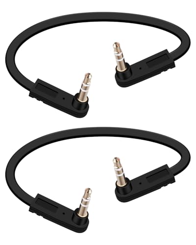 3.5mm Flat Audio Cable,Dual 90 Degree 3.5mm Male to Male Flat Headphone Jacks Audio Cable for Car Audio Systems,Home Speakers,Phones,Tablets,2Pack(0.15M/0.49FT) - style: dual 90 degree male to male