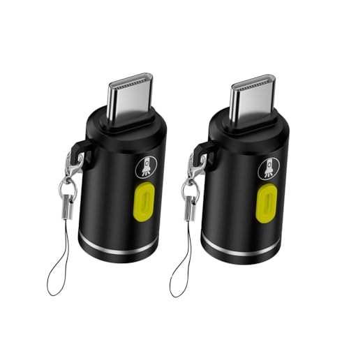 xiwai USB-C LED Light Interior Atmosphere Lighting Type-C Male for Cycling Outdoors Walking Phone Laptop Charger Night Lamp 210 Lumens 2pcs/Set - color: Black & Grey-Type c male