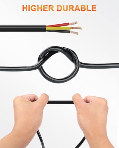 NAOEVO 12 Gauge Wire 3 Conductor, 12 Gauge Automotive Wire 12V Cable, 30FT - size: 30ft, style: 3C-12AWG