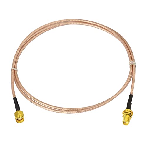 Bingfu WiFi Antenna Extension Cable (2-Pack) RP-SMA Male to RP-SMA Female Bulkhead Mount RG316 Cale 1m 3 feet for WiFi Router Security IP Camera Wireless Mini PCI Express PCIE Network Card Adapter - color: 39 inch / 1m