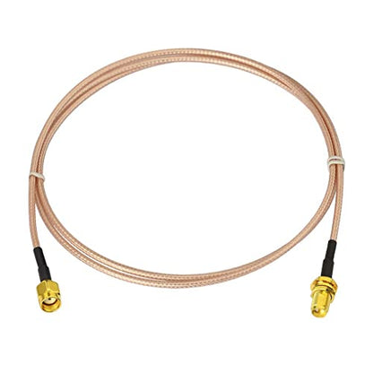 Bingfu WiFi Antenna Extension Cable (2-Pack) RP-SMA Male to RP-SMA Female Bulkhead Mount RG316 Cale 1m 3 feet for WiFi Router Security IP Camera Wireless Mini PCI Express PCIE Network Card Adapter - color: 39 inch / 1m