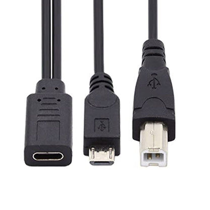 chenyang USB C Splitter Multi Charging Cable,USB C 1 to 2 USB B/Micro USB Charge Extension Cable Supports Charging Two Devices at The Same Time 0.98FT/0.3M - style: USB C to USB B ＆ Micro USB