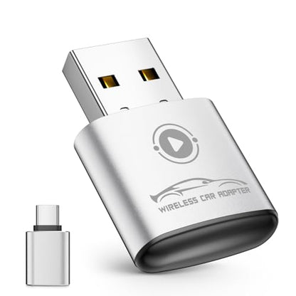 Wireless CarPlay Adapter for Apple iPhone 2026 Upgraded (Silver) - color: Silver