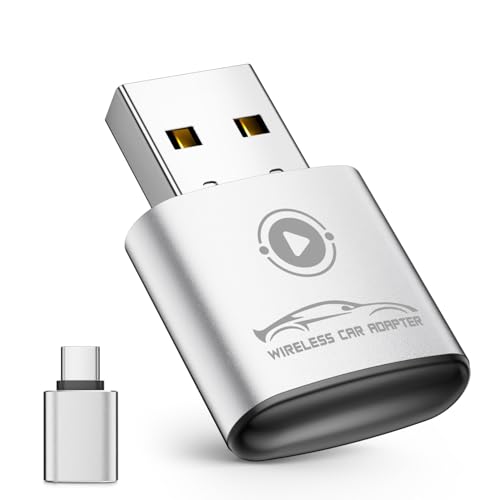 Wireless CarPlay Adapter for Apple iPhone 2026 Upgraded (Silver) - color: Silver