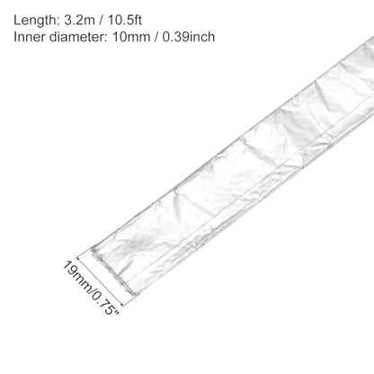 MECCANIXITY Heat Shroud Aluminized Sleeving 3/8" ID x 10.5FT Aluminum Metallic Fiberglass Heat Shroud for Fuel Lines Cables Electrical Wiring - size: 3/8" ID x 10.5FT