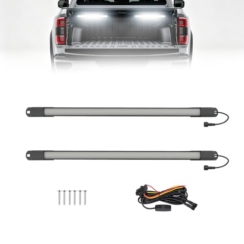LED Truck Bed Lights with On/Off Switch & Extension Wiring Kit, Waterproof 6000K White 132 LEDs Cargo Pickup Truck Bed Lighting Strip for Truck Pickup SUV Cargo Van RV Boat, 2 PCS