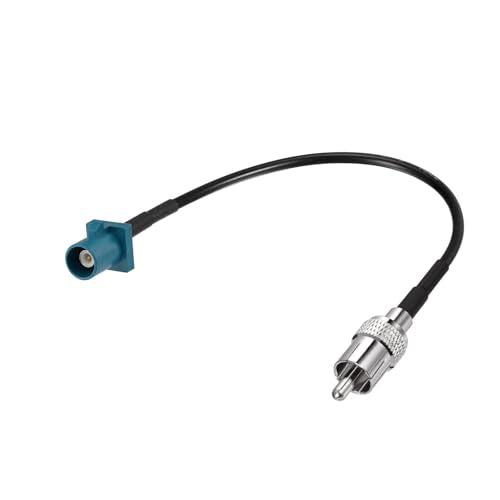 Superbat Fakra to RCA Cable, RCA Male to Blue Fakra Z Male Coax Pigtail 6" for Aftermarket Radio Head Unit Rear View Camera etc. - color: Fakra Z male to RCA male