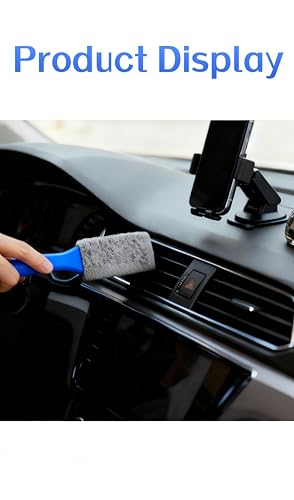 Dual Head Brush, 2-in-1 car dust Collector Details Interior, Vent Dashboard Screen Cleaning Brush, Used for car Details (Blue) - color: Blue