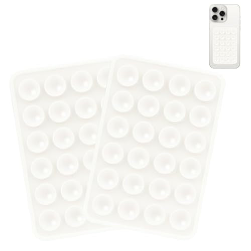 Giumel 2PCS Silicone Suction Phone Case Mount,Non Slip Suction Cup, Hands-Free Phone Accessories Holder for Selfies and Videos,Silicone Adhesive Stand Sticky for Cell Phone White - color: White