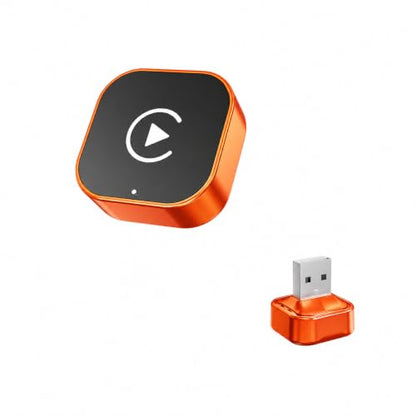 Wireless CarPlay Adapter for Apple iPhone & Android Auto, Mini CarPlay Adapter Convert Wired to Wireless,Plug & Play, Auto-Connect, No Delay, BT 5.4, 2.4G/5G WiFi [2026 Upgraded] - color: Orange