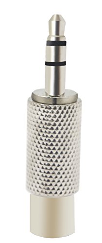 RCA to 3.5MM Audio Adapter Metal 3.5mm (1/8 Inch) Stereo Plug Male to RCA Female Jack Adaptor Connector(Silver)(2 Packs, 3-Pole) - color: 2 Packs, 3-Pole