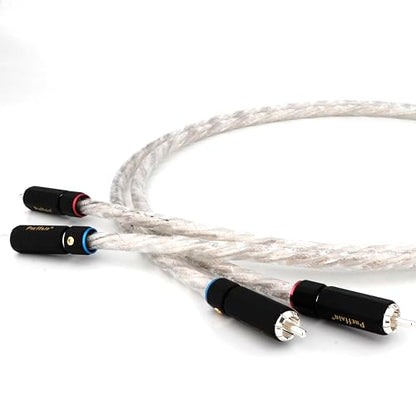 Preffair RCA Male to RCA Male Plugs Signal Wires Audiophile OFC Silver Plated Shielded RCA Cable Audio Interconnect Cables,2PCS/1 Pair (6.6FT/2M, Silver Plated) - color: silver plated, size: 6.6FT/2M