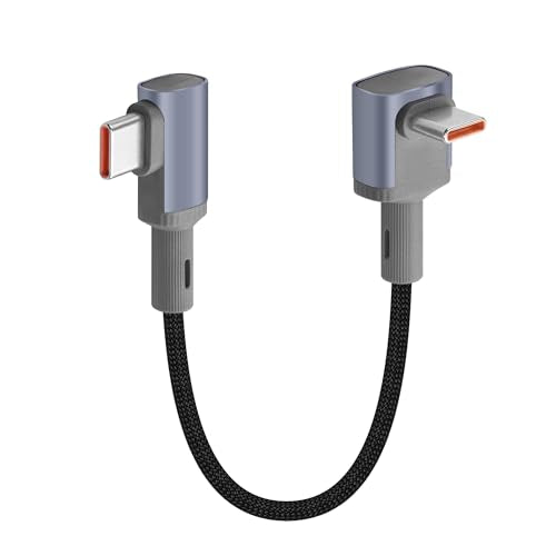 YACSEJAO 100W Short 90 Degree USB C to USB C Cable 5.9inch - style: Side to Right Angle