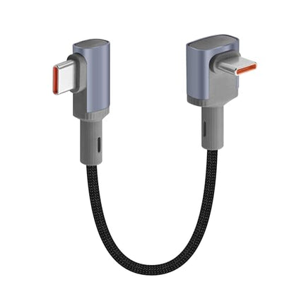 YACSEJAO 100W Short 90 Degree USB C to USB C Cable 5.9inch - style: Side to Right Angle