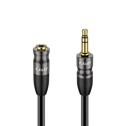 J&D AUX Audio Extension Cable, 3.5mm TRS Male to Female Stereo Adapter, Copper Shell, 25 Feet - size: 25 Feet