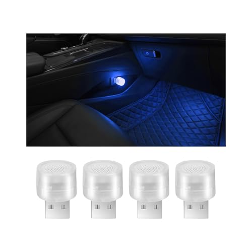 4 Pack USB LED Ambient Lights, Blue - color: Blue