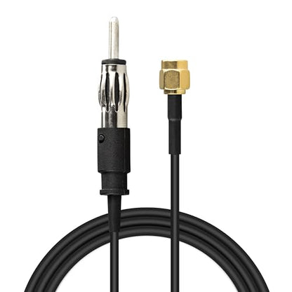 SMA Male to AM/FM Male Adapter Cable RG174 Coaxial Pigtail Jumper 12 inch DIN Plug Extension Cord for Car Radio Stereo Receiver Ham Radio - size: SMA Male to AM/FM Male