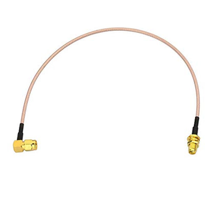 Bingfu WiFi Antenna Extension Cable (2-Pack) RP-SMA Male Right Angle to RP-SMA Female Bulkhead Mount RG316 Cale 30cm 12 inch for WiFi Router Security IP Camera Monitor Mini PCIE Card - color: 12 inch / 30cm Right Angle