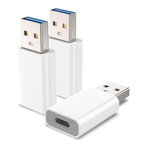 MOSWAG USB-C to USB Adapter, 5Gbps, 3A, MagSafe, iPhone, Galaxy, 3 Pack - color: White, size: 3 pack