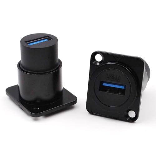 5PCS USB 3.0 Panel Mount Female to Female Connector - color: 5PCS