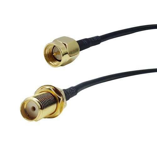 SMA Extension Cable 10ft, SMA Male to Female Low Loss RG174 Coaxial Cable Extender for SDR, Wireless Security Camera, Network System, GPS LTE 4G 5G WiFi Radio Antennas - size: 10FT
