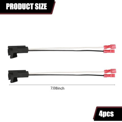 4 PCS Door Speaker Wiring Harness, 72-4568 Audio Speaker Wire Cable Compatible with GMC Buick Chevy Silverado Sierra Suburban Yukon Colorado Front Rear Door Speaker Connector