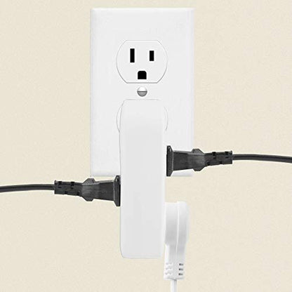 2 Pack 3 Way Outlet Vertical Wall Tap Splitter Adapter with 3 Prong Plug. - color: white/2PK