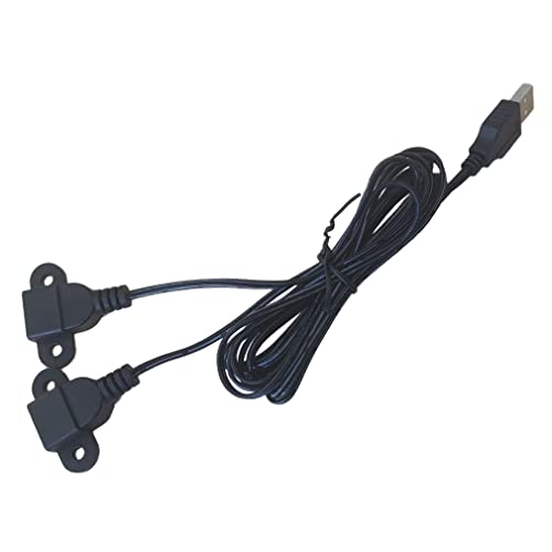 ezonpinzv Furniture Nightstand USB Charging Port with Panel Mount and Screw Hole USB Cable USB 2.0 Male to Dual Female Charging Extension Cable for Smartphone,Tablet,Pad,Smartwatch