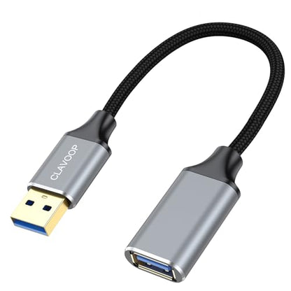 USB Extension Cable 1ft, USB A 3.0 Extender Male to Female Cord Braided - size: 1 Feet