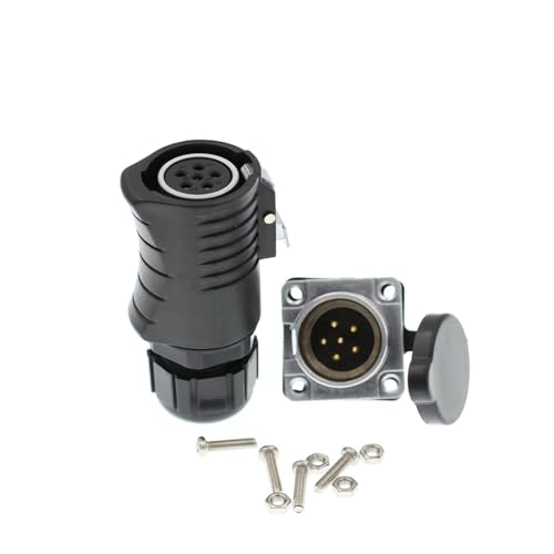 HangTon LP20 5 Pin Power Connector Female Cable Plug Male Panel Socket 30 Amp Waterproof Industrial Electrical Bulkhead Connector - color: Female Plug and Male Socket, size: 5-pin
