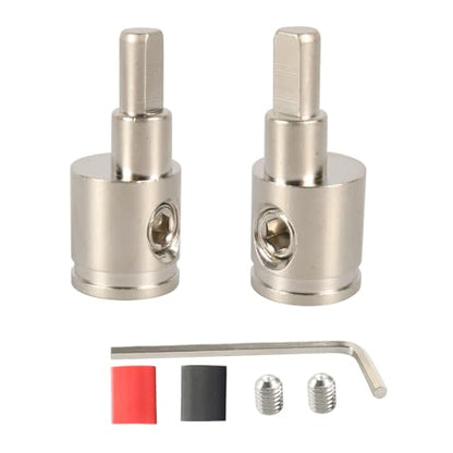 Amp Input Reducer Connectors 0 Gauge to 4 Gauge Car Audio Amplifier Wire Terminal Reducers Brass 2PCS with Adhesive Heat Shrink Tube - size: 0GA-4GA 2PCS