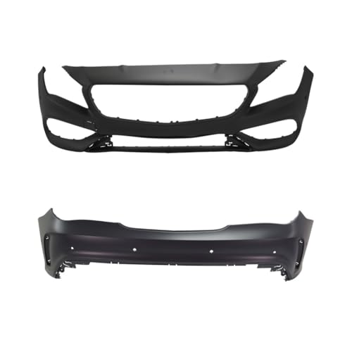 KarParts360 For Mercedes-Benz CLA250/CLA45 AMG 2017 2018 2019 Bumper Covers | Front And Rear | Set Of 2 | Primed Excluded Mounting Brackets w/Parking Aid Sensor Holes | 11788045019999, 11788023019999