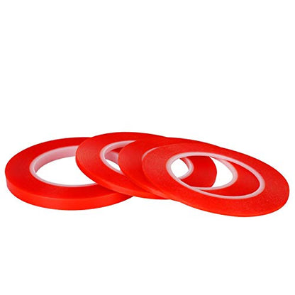 Kaisiking 2mm/ 3mm/ 5mm/10mm x 25M Clear Heat Resistant Double Sided Tape - size: 4pcs (2mm+3mm+5mm+10mm)