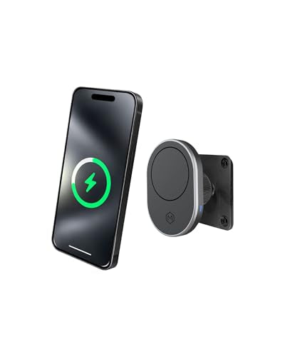 MagSafe 15W Fast Wireless Car Charger AMPS Plate Phone Mount - style: Magsafe Wireless Charger with Drill Base