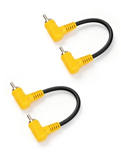 GELRHONR 90 Degree RCA Male to Male Extension Video Cable,0.49FT - color: Dual Grad RCA M to RCA M,0.15M