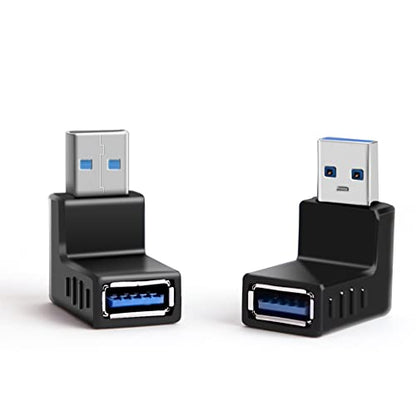 Oxsubor USB 3.0 Adapter 90 Degree Male to Female Combo Vertical Up and Down Angle Coupler Connector - style: usb 3.0 adapter up and down
