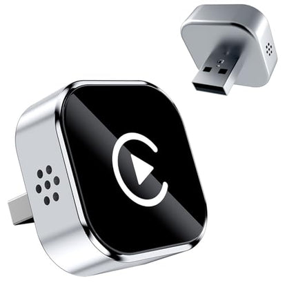 2026 Wireless CarPlay Adapter Upgrade Wired CarPlay to Wireless, Mini USB Design for Cars with Built-in Wired Apple CarPlay Plug and Play Easy Use Fast Stable Connection Car Play for iPhone - color: Silvery
