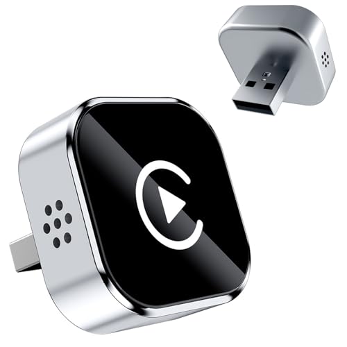 2026 Wireless CarPlay Adapter Upgrade Wired CarPlay to Wireless, Mini USB Design for Cars with Built-in Wired Apple CarPlay Plug and Play Easy Use Fast Stable Connection Car Play for iPhone - color: Silvery
